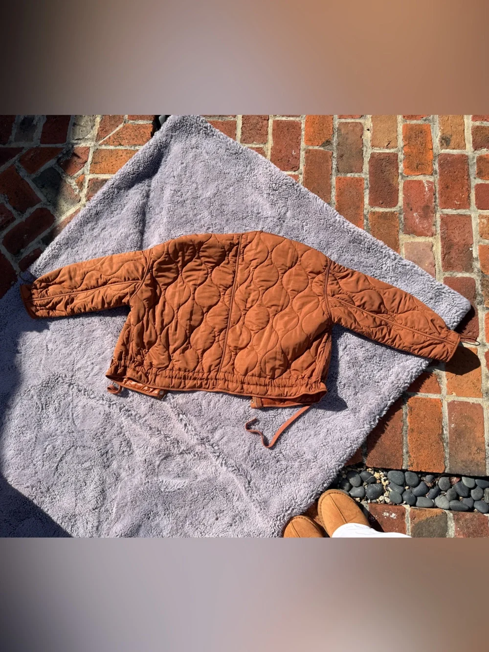 Mod Ref The Kara Jacket Burnt Orange Quilted Cropped Jacket Small TR2994 - Picture 3 of 3